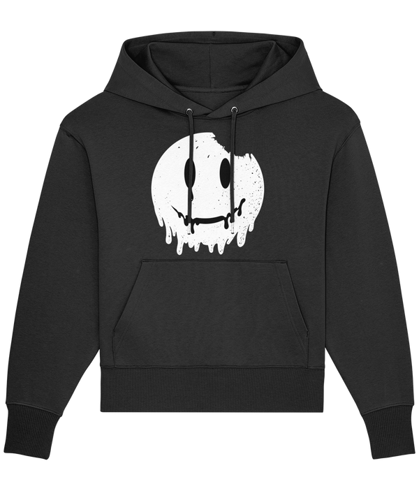 SMILEY BLACK/WHITE SHORT BODY HOODIE