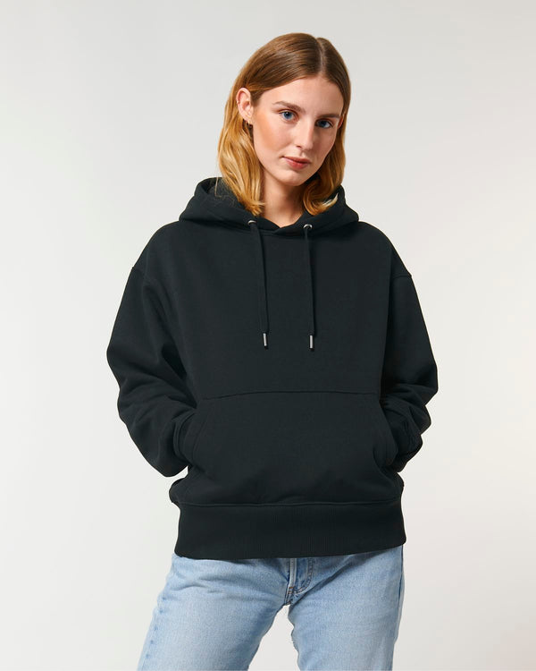 SMILEY BLACK/WHITE SHORT BODY HOODIE