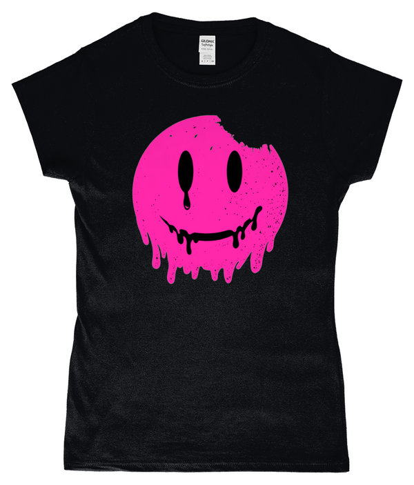 SMILEY BLACK/PINK WOMENS T